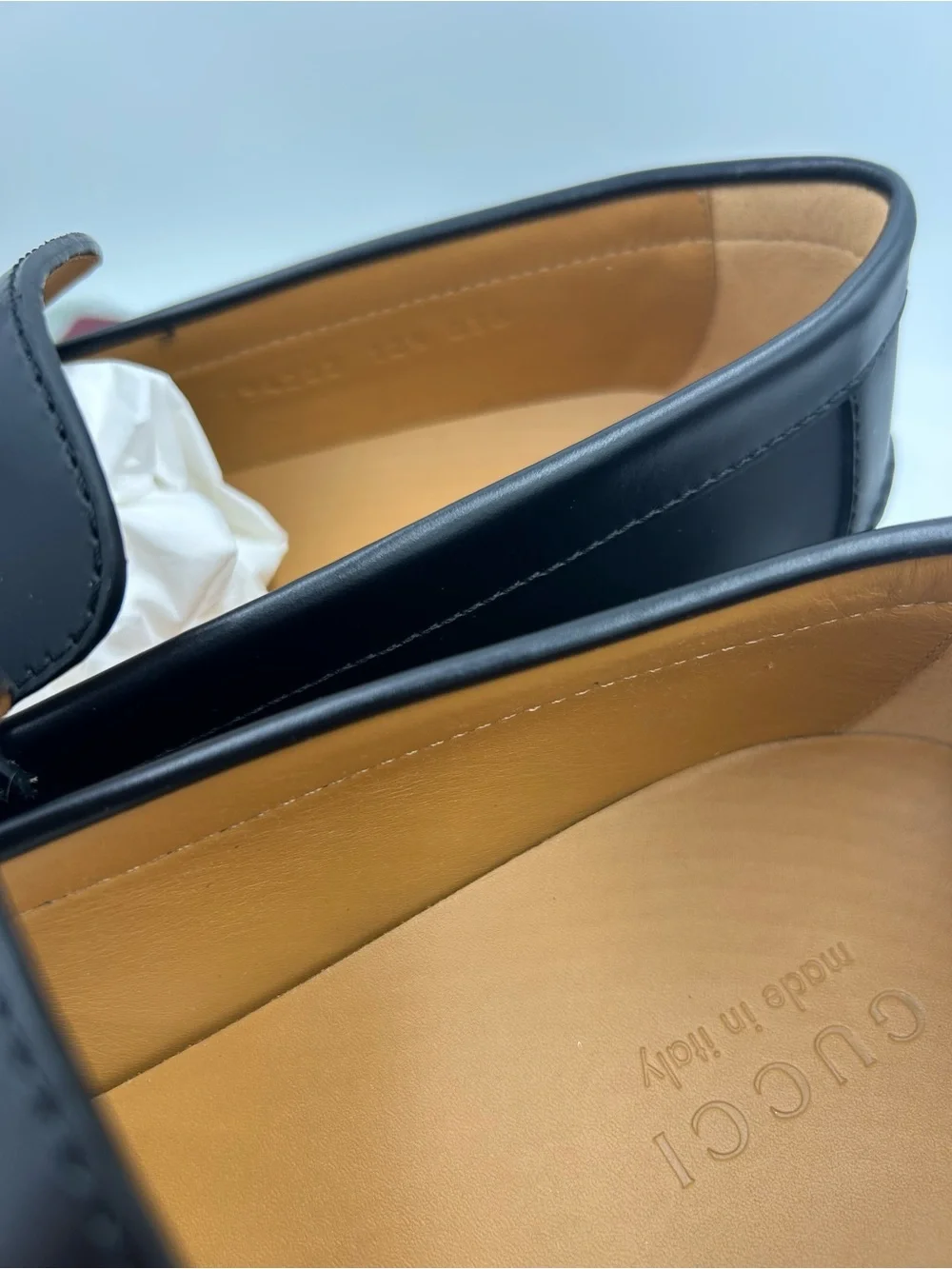 Men's Gucci Leather horse bit loafers size 12.5 fits 13 US made in Italy